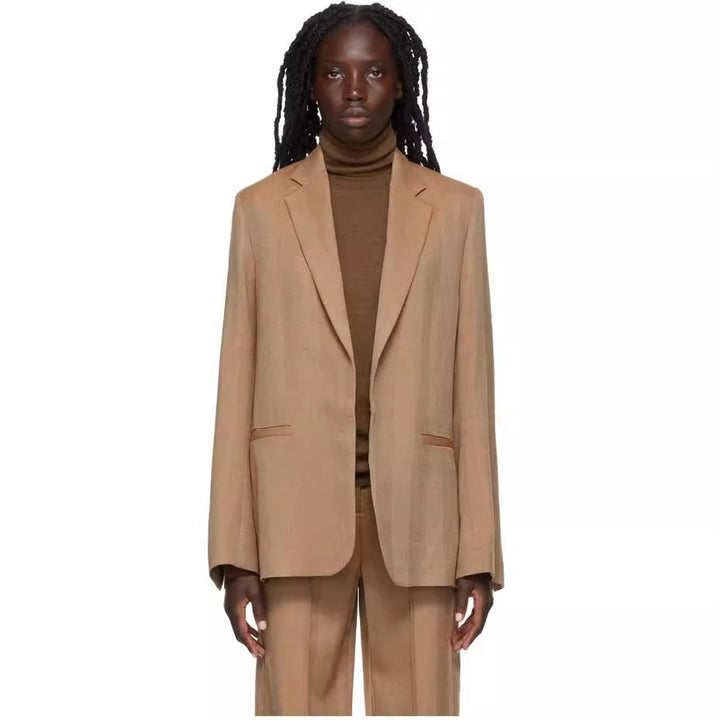 Women's Two-Piece Oversized Blazer Set with Wide Pleated Pants Mune Fashion
