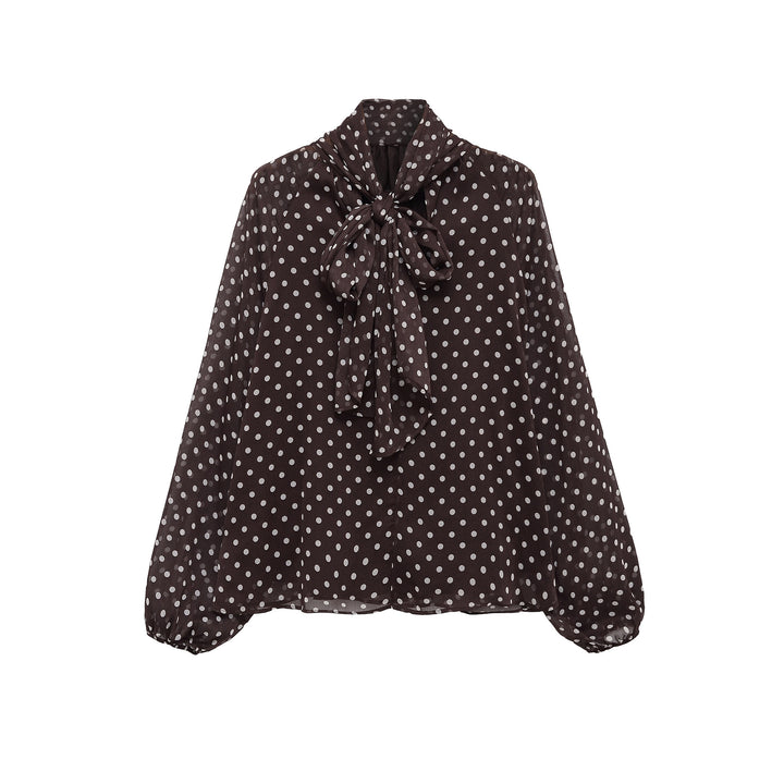 Women Chiffon blouse with bow collar and balloon sleeves Mune Fashion