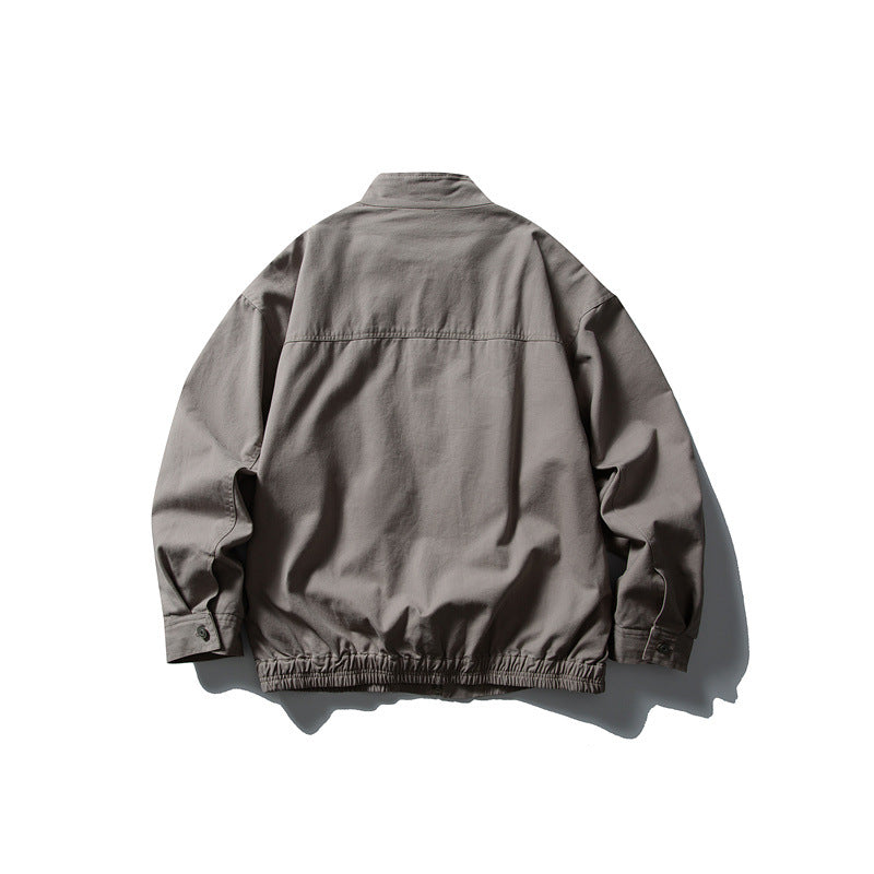 Men's Boxy Field Blouson with Stand-up Collar, Front Zip and Flap Pockets Mune Fashion