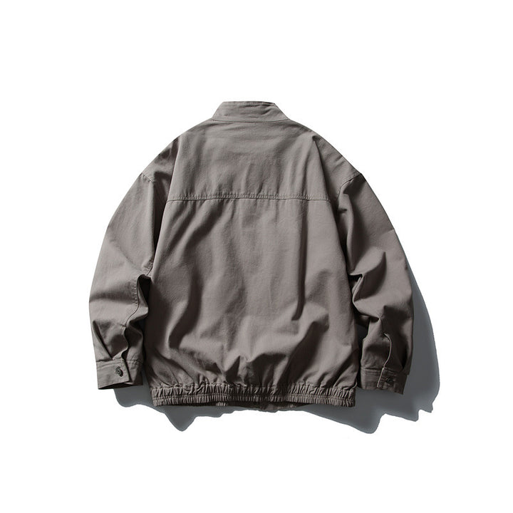 Men's Boxy Field Blouson with Stand-up Collar, Front Zip and Flap Pockets Mune Fashion
