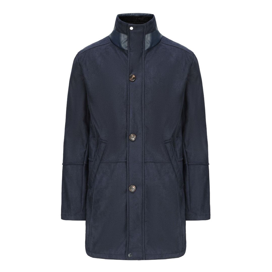Men's coat in field coat style with teddy collar and two-way zipper Mune Fashion