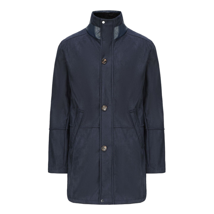 Men's coat in field coat style with teddy collar and two-way zipper Mune Fashion