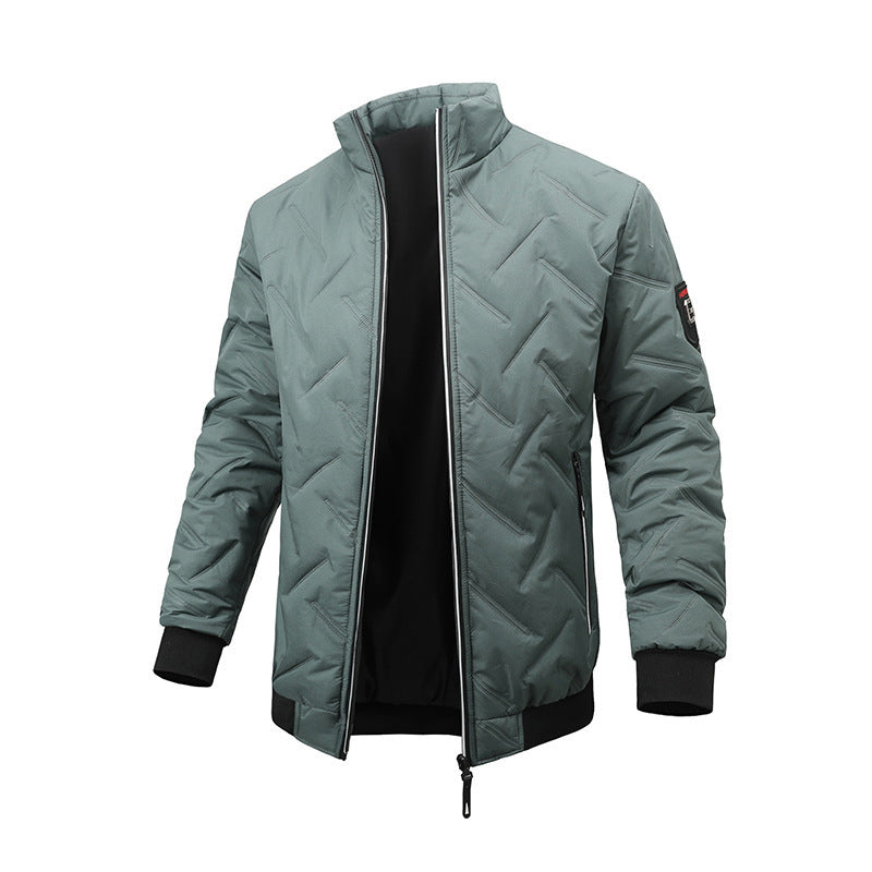 Men's Lightweight Padded Jacket with High Collar and Practical Zipper Mune Fashion