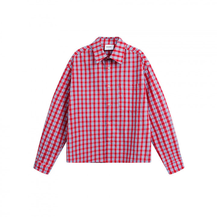 Unisex Checked Overshirt in Boxy Cut with Continuous Button Placket and Chest Pocket Mune Fashion