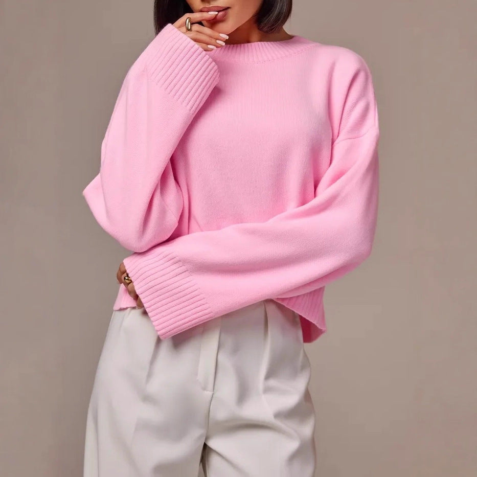 Women's Fashionable Cropped Sweater with Loose Fit
