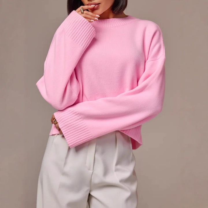 Women's Fashionable Cropped Sweater with Loose Fit