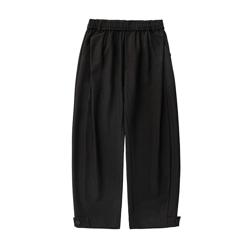 Women's wide pleat trousers with elastic waistband, drawstring and buttoned cuff Mune Fashion