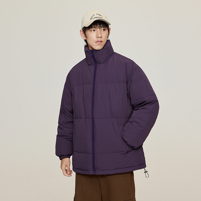Unisex Oversize Padded Jacket with High Collar and Drawstring Drune