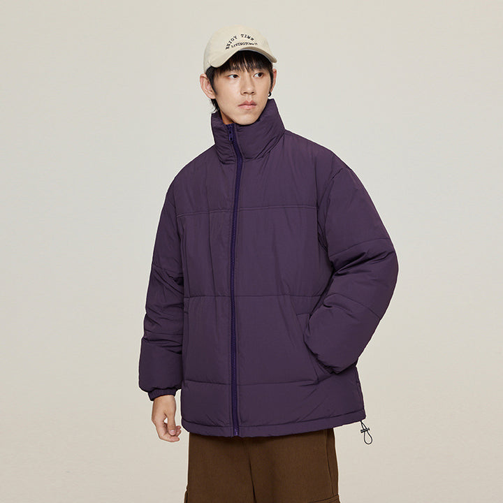 Unisex Oversize Padded Jacket with High Collar and Drawstring Drune