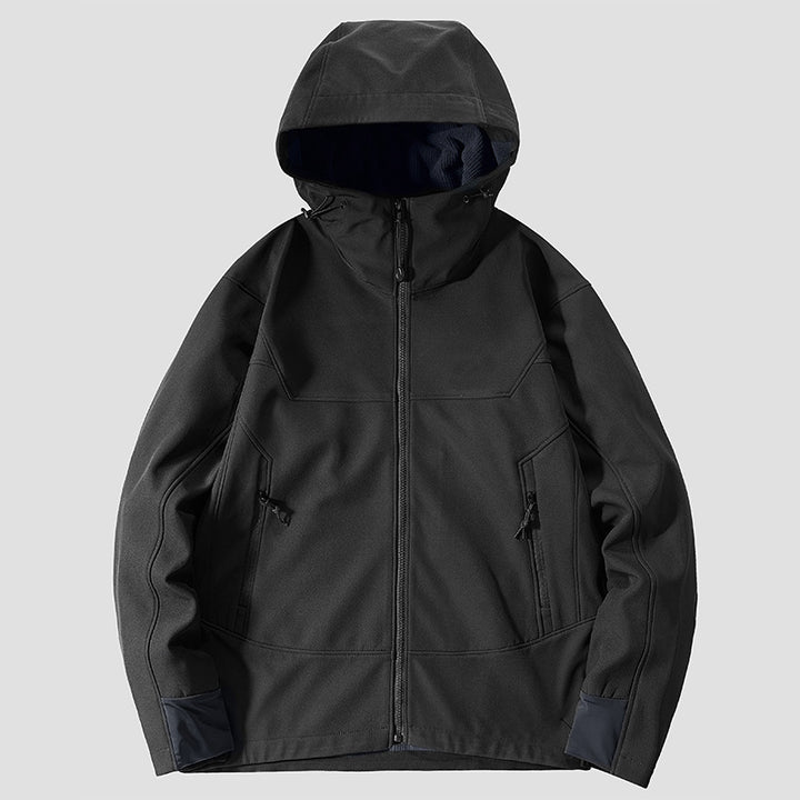 Men's Softshell Outdoor Jacket with windproof, breathable membrane and adjustable hood Mune Fashion