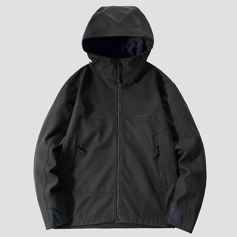Men's lightweight softshell functional jacket with hood, windproof membrane and ergonomic cut Mune Fashion