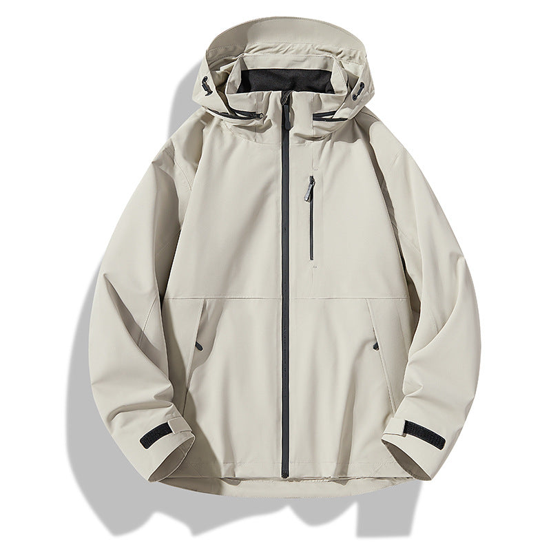 Men's Two-Layer Waterproof Outdoor Jacket with Hood, Welded Zippers and Contrast Panels Mune Fashion
