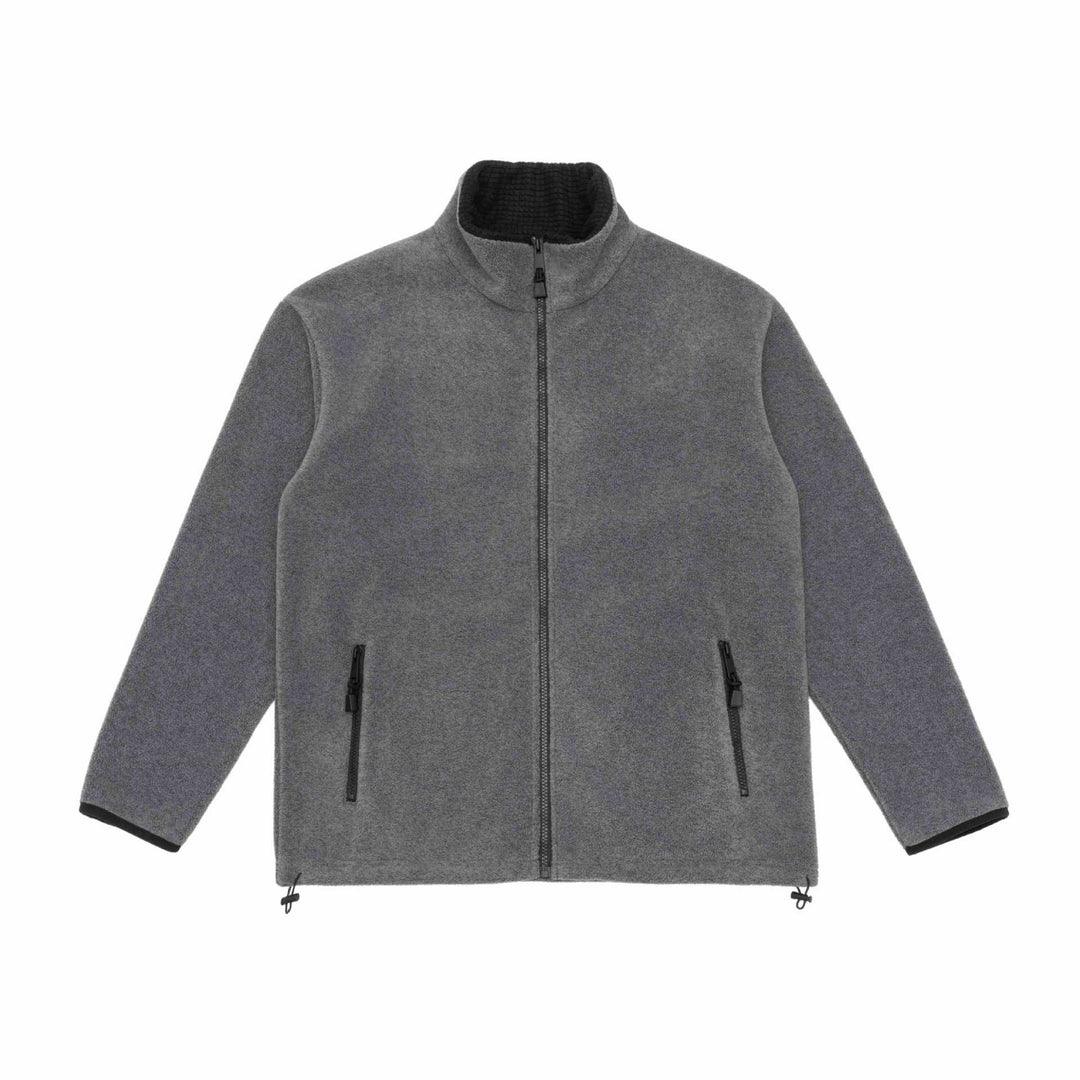 Unisex fleece jacket with stand-up collar, full-length zipper and drawstring hem Mune Fashion