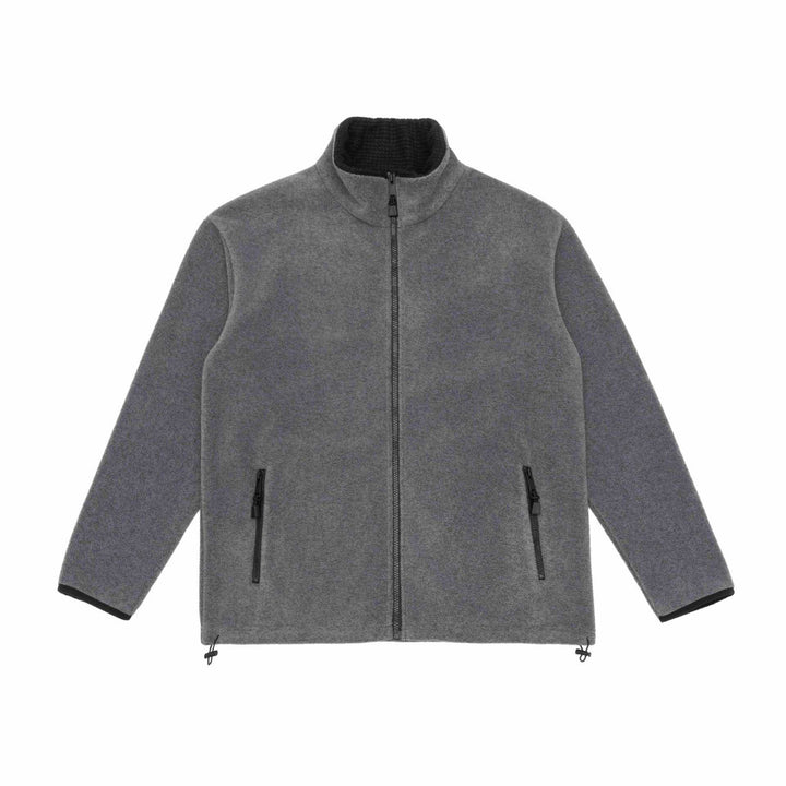 Unisex fleece jacket with stand-up collar, full-length zipper and drawstring hem Mune Fashion