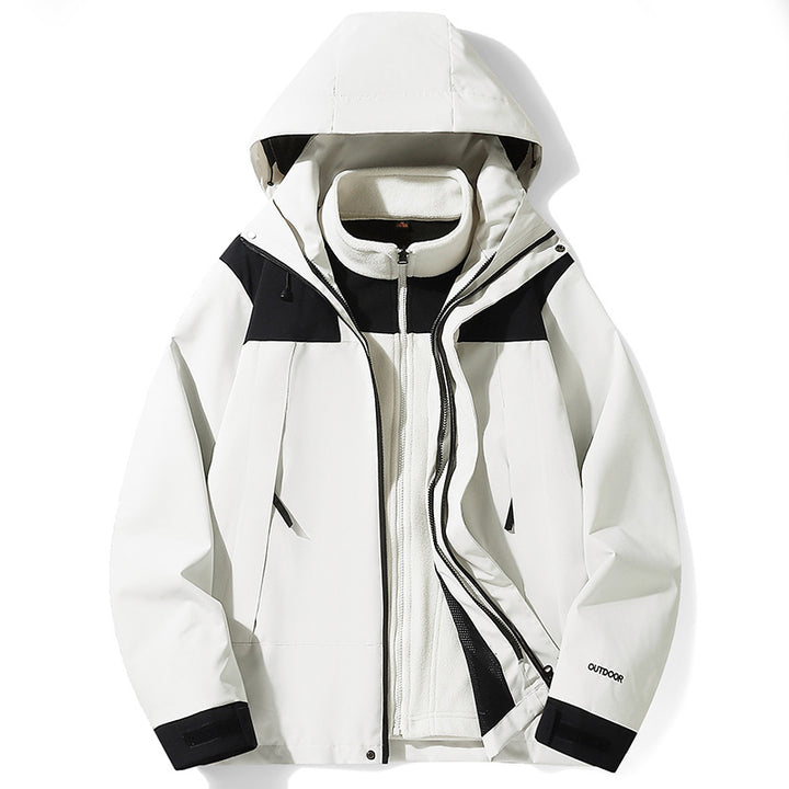 Women's multifunctional softshell jacket with removable fleece lining, windproof outer shell and adjustable hood Mune Fashion