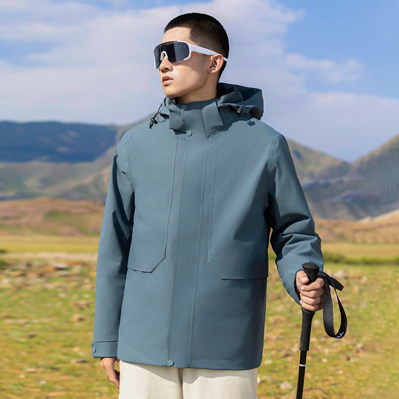 Men's Lightweight Waterproof Parka with Adjustable Hood and Concealed Zipper Mune Fashion