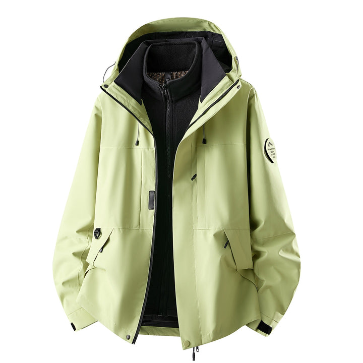 Women's three-piece waterproof outdoor jacket with removable fleece inner layer Mune Fashion
