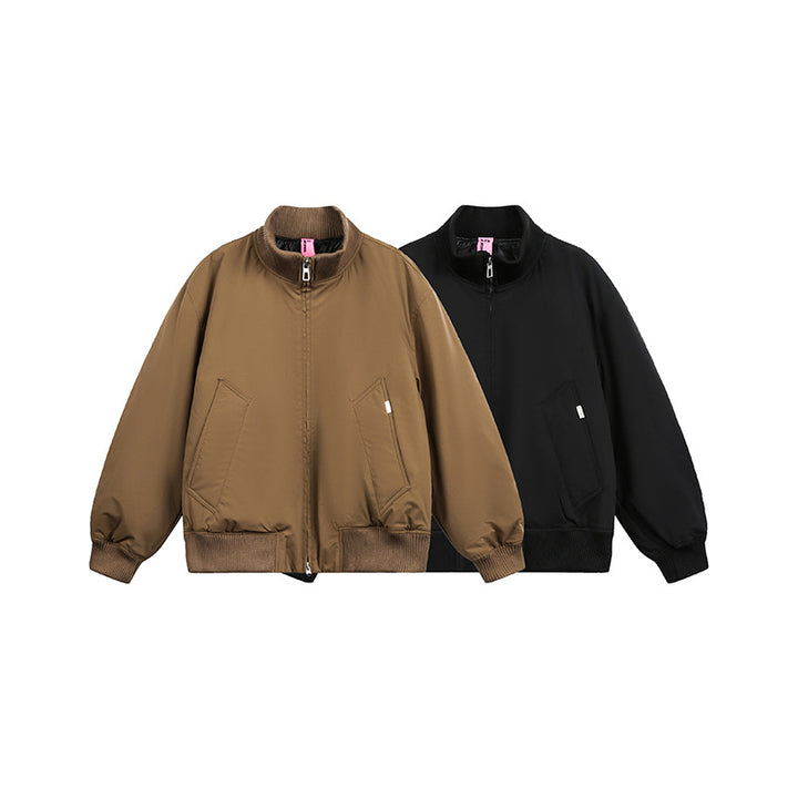 Unisex Boxy Bomber Jacket in Oversize Style with Ribbed Cuffs and Two-Way Zipper Mune Fashion