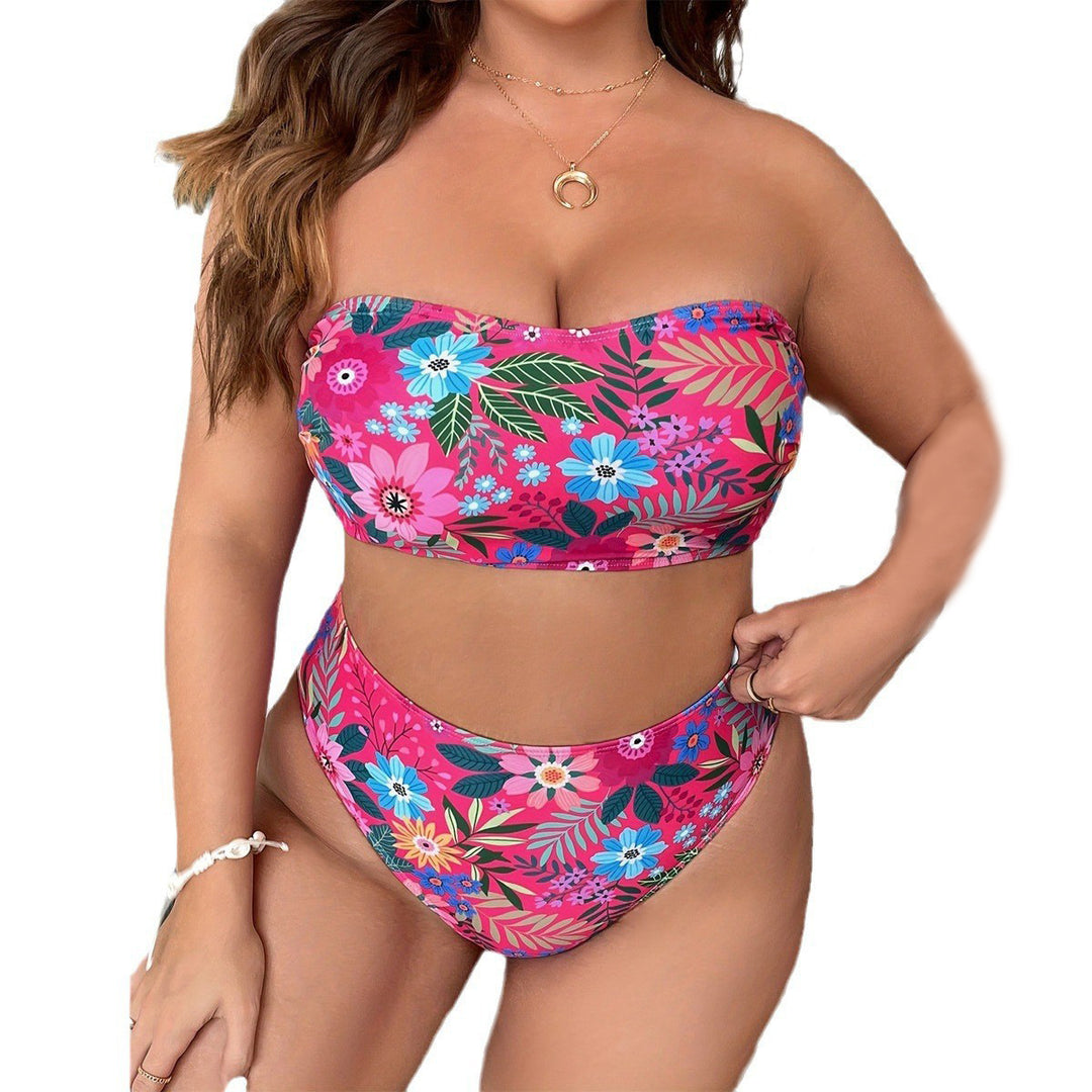 Women's bandeau bikini with floral design and high-waisted cut Mune Fashion