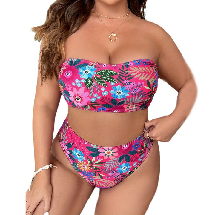 Women's bandeau bikini with floral design and high-waisted cut Mune Fashion