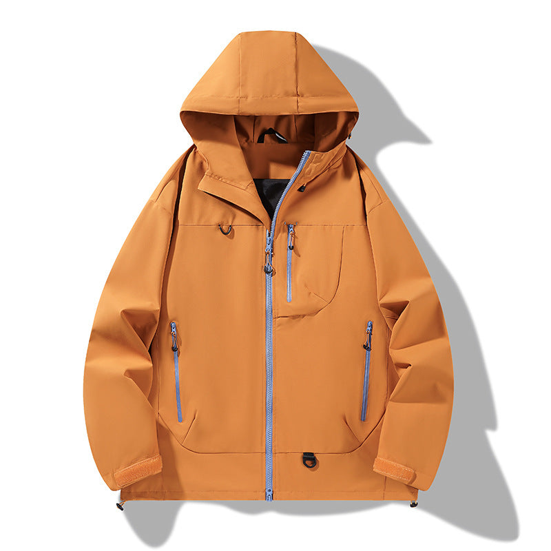 Men's nano waterproof softshell hooded jacket with welded seams, concealed chest pocket, and adjustable hem Mune Fashion
