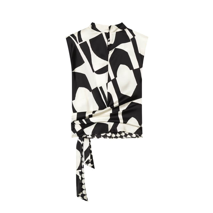 Women Wide Palazzo Pants with High Waist and Graphic Block Print Drune