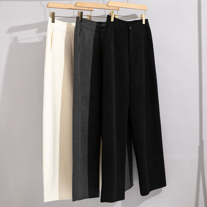 Women High-Waist Palazzo Pants with Wide Leg and Simple Waistband Mune Fashion