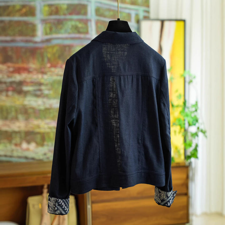 Women's Fashionable Cotton Jacket with Asymmetrical Collar Mune Fashion