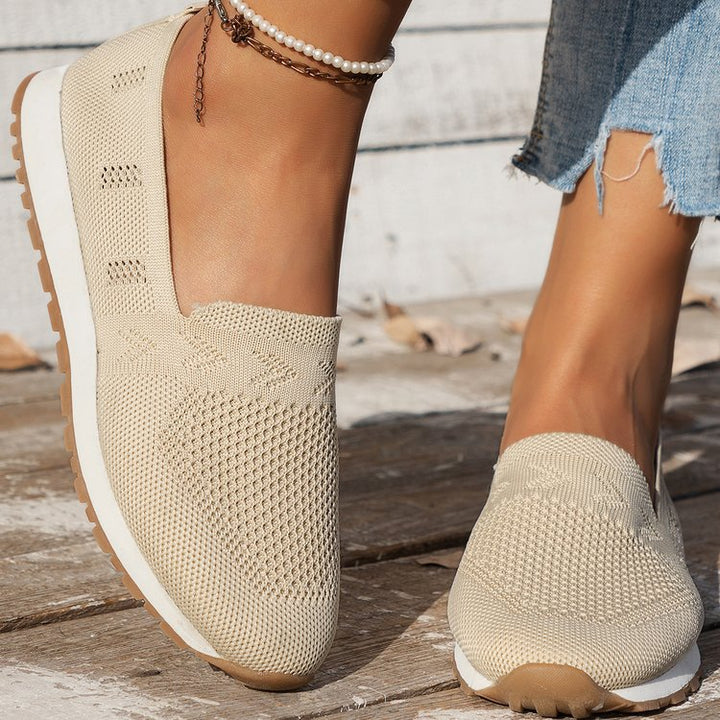 Women Breathable Knit Slippers with Memory Footbed and Non-Slip Sole Mune Fashion