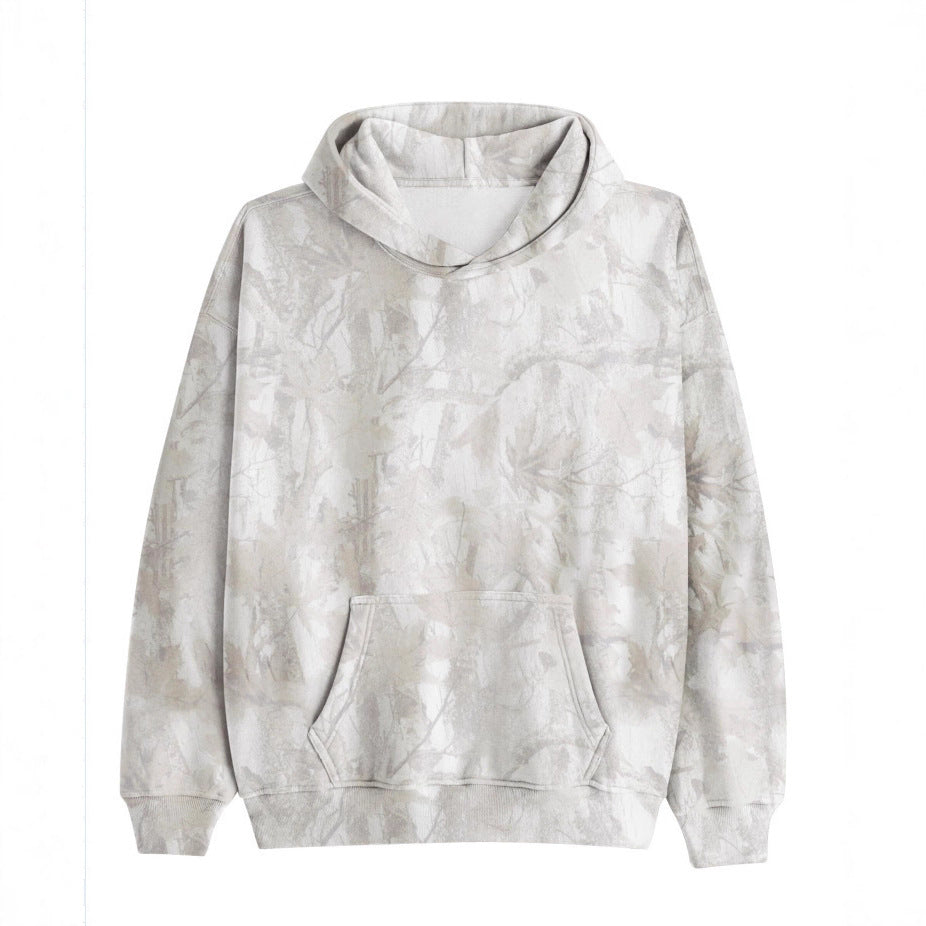Unisex loose-fit hoodie sweatshirt with subtle leaf texture, double hood without drawstring and kangaroo pocket Mune Fashion