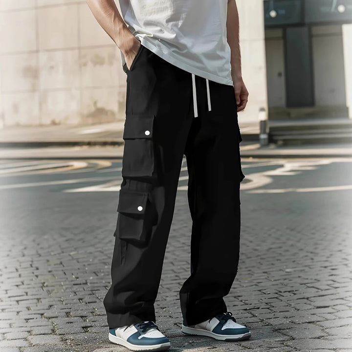 Men's Loose Fit Cargo Jogging Pants with Drawstring & Multiple Pockets Mune Fashion