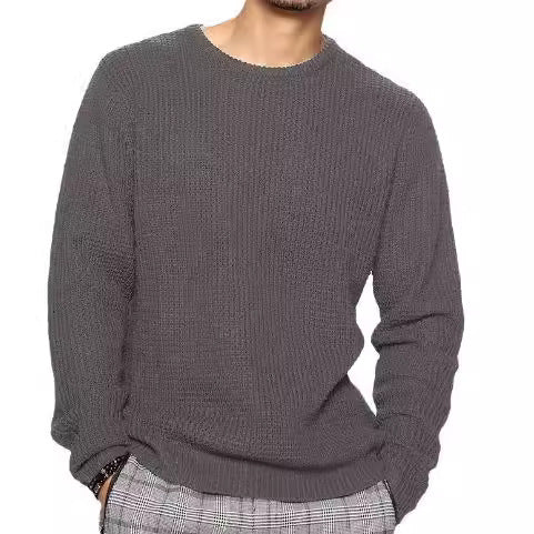 Men's Structured Sweater with Round Neck Mune