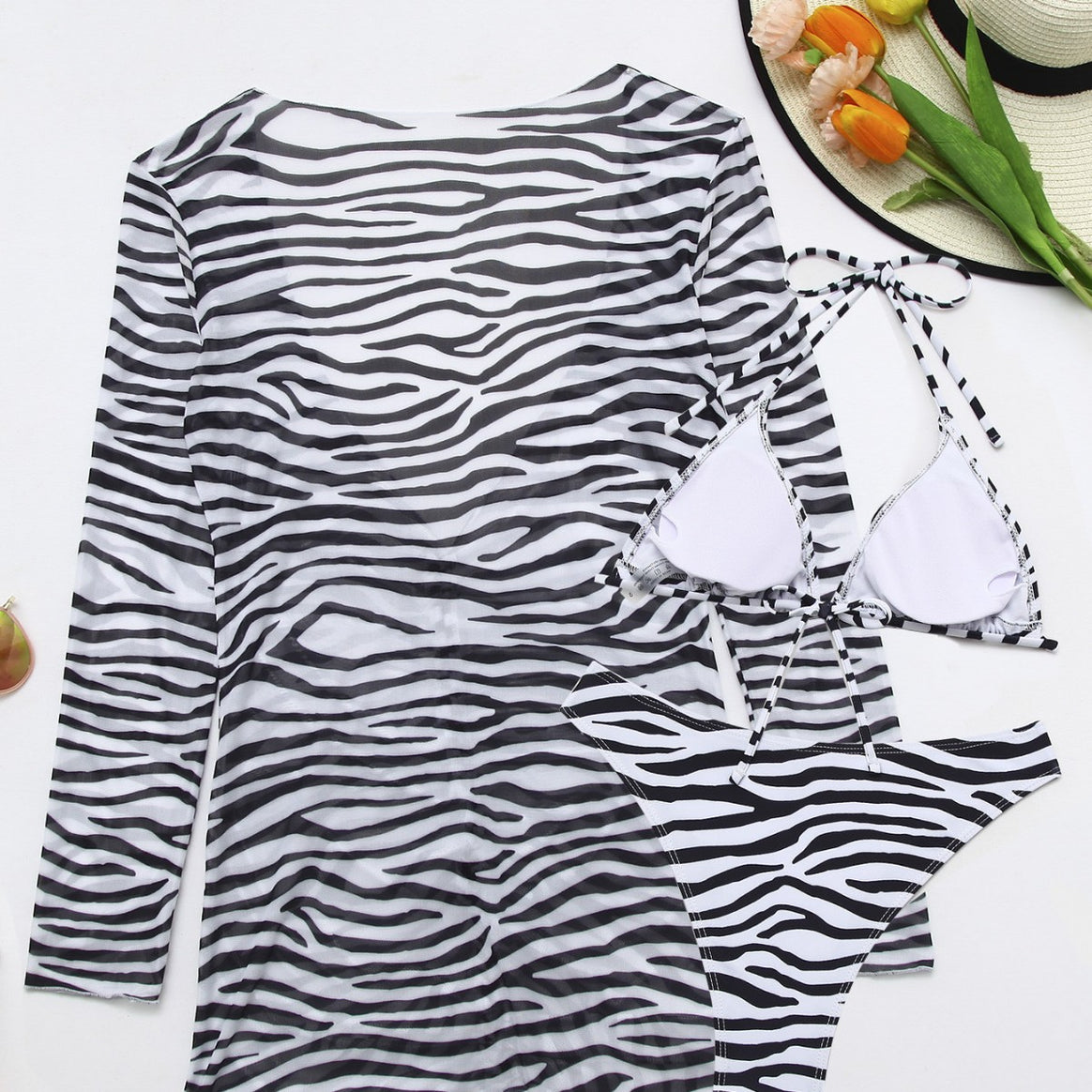 Women's swimsuit with integrated knot and fashionable zebra pattern Mune Fashion