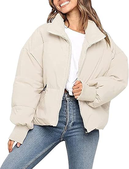 Women's Quilted Short Jacket with Stand-Up Collar, Padded Filling, and Elastic Cuffs Mune Fashion