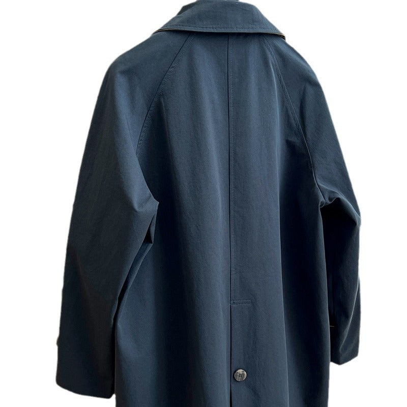 Women's Oversized Trench Coat with Raglan Sleeves, Concealed Button Placket & Adjustable Cuffs Mune Fashion