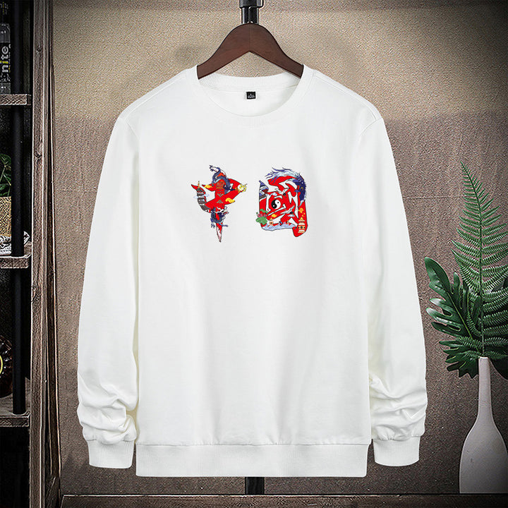 Men's Round Neck Sweatshirt with Detailed Graphic Print Mune Fashion
