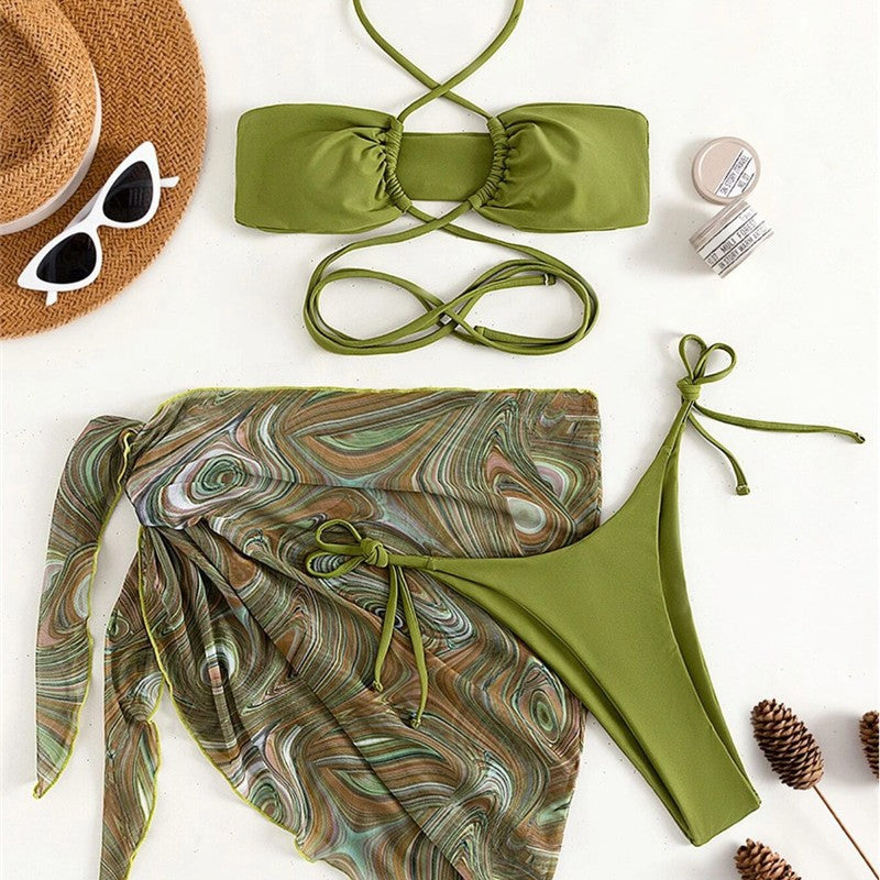 Women's bikini set with sophisticated wrap design and decorative top Mune Fashion