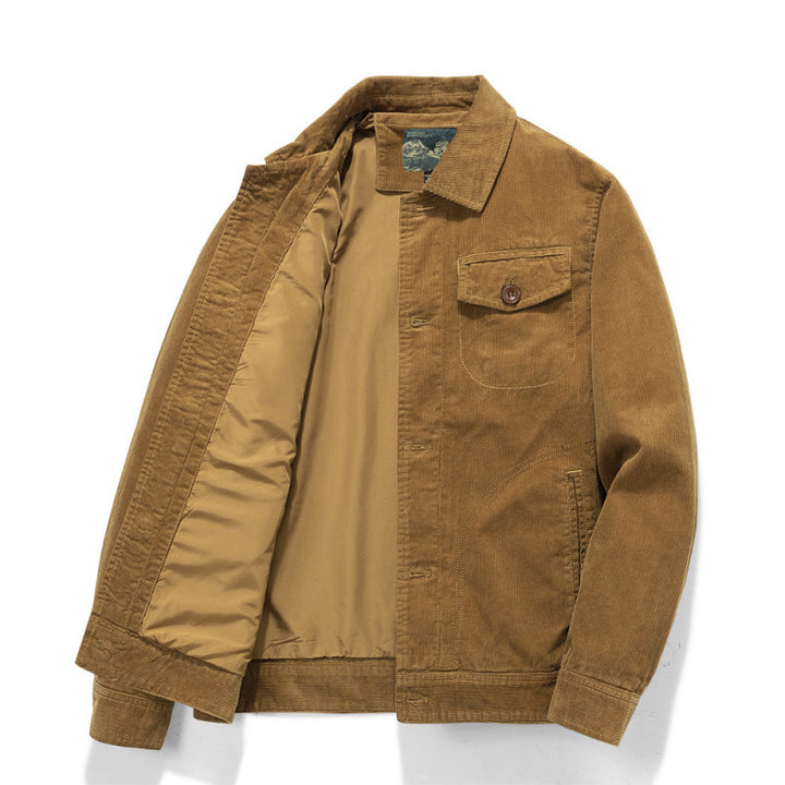 Men's cord jacket in worker style with quilted lining Mune Fashion