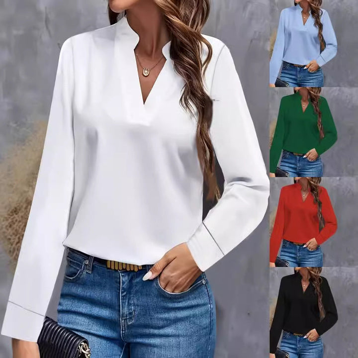Women’s blouse with stand-up collar and long sleeves Mune Fashion