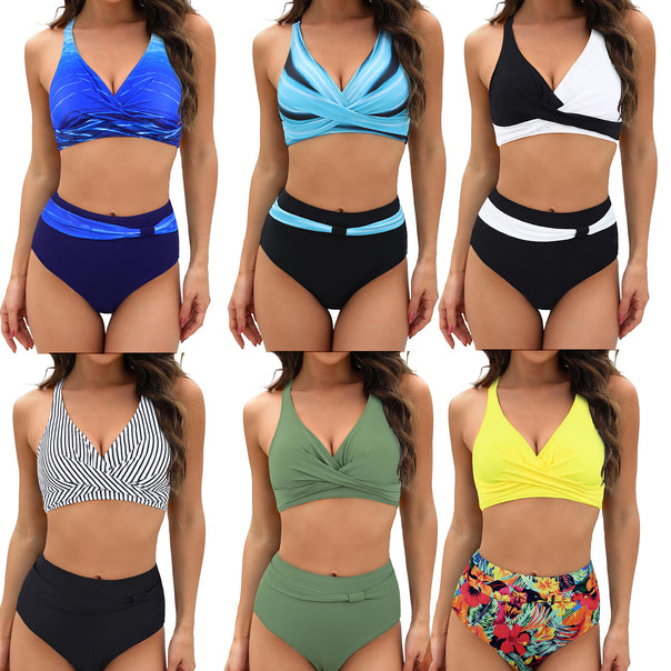Ladies Sports Bikini Set with Stylish Wrap Top and High-Cut Brief Mune Fashion