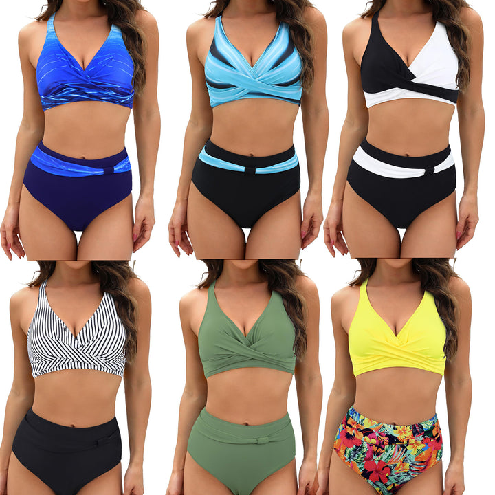 Ladies Sports Bikini Set with Stylish Wrap Top and High-Cut Brief Mune Fashion
