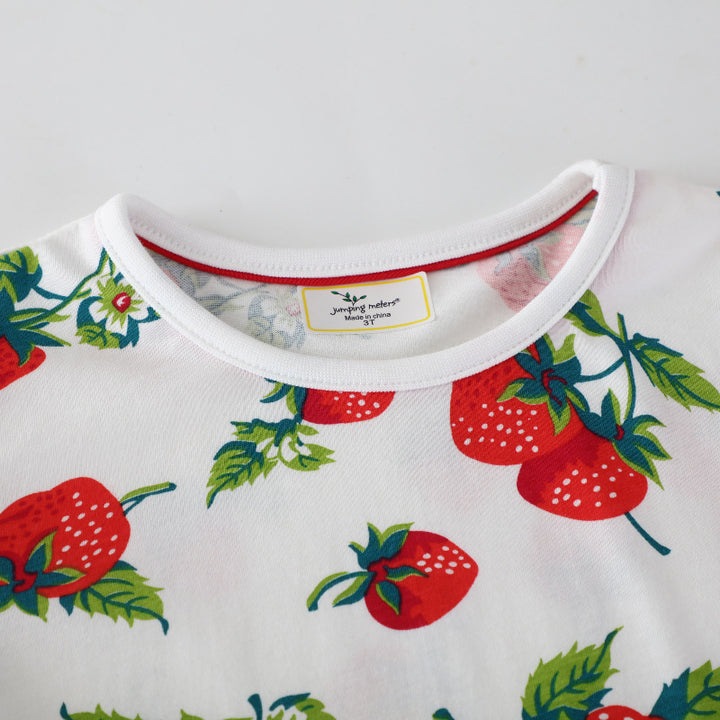 Girls casual dress with strawberry pattern Mune Fashion