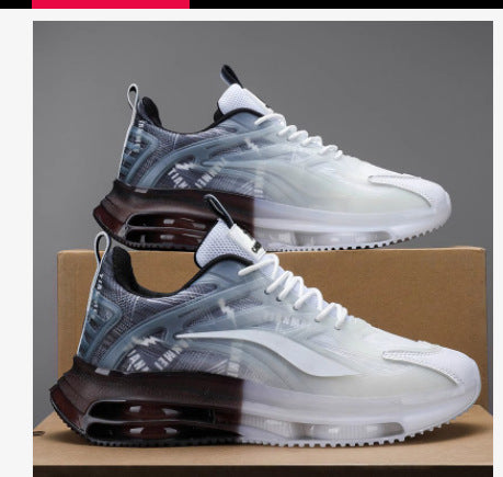 Unisex lightweight air cushion sneakers with transparent gradient upper material and visible air chamber Mune Fashion
