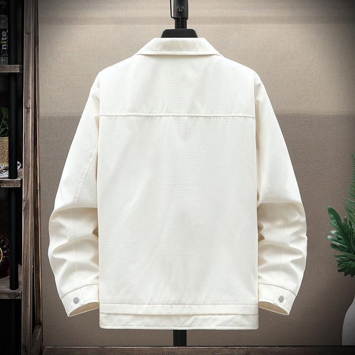 Men's Textured Overshirt in Boxy Cut with Snap Button Placket & Flap Pockets Mune Fashion