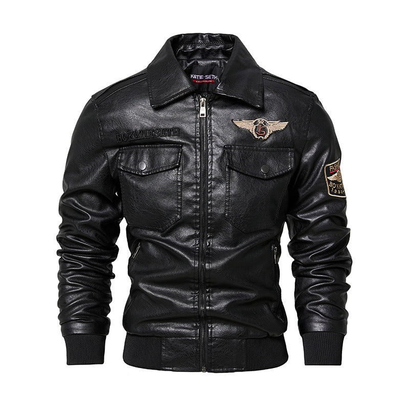 Men's Casual Faux Leather Jacket with Soft Teddy Lining Mune Fashion