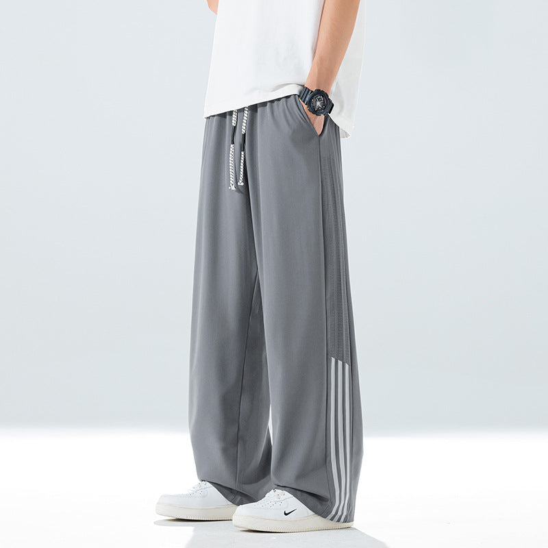 Men's sporty leisure pants with breathable mesh material