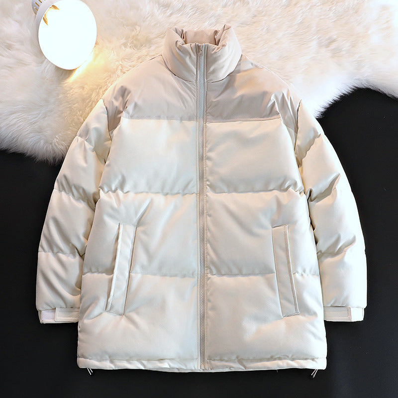 Unisex Padded Oversize Quilted Jacket with Stand-up Collar and Concealed Zipper Mune Fashion