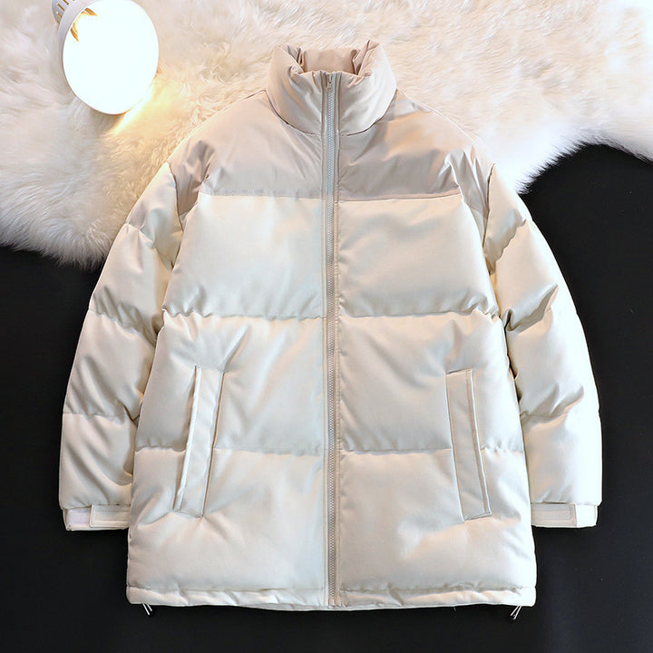 Unisex Padded Oversize Quilted Jacket with Stand-up Collar and Concealed Zipper Mune Fashion