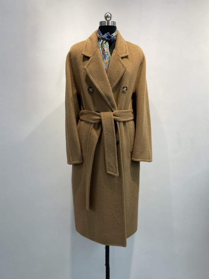Women's Wool Blend Double-Breasted Coat Mune Fashion