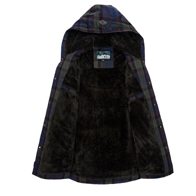Men's flannel shirt jacket with teddy lining Mune Fashion